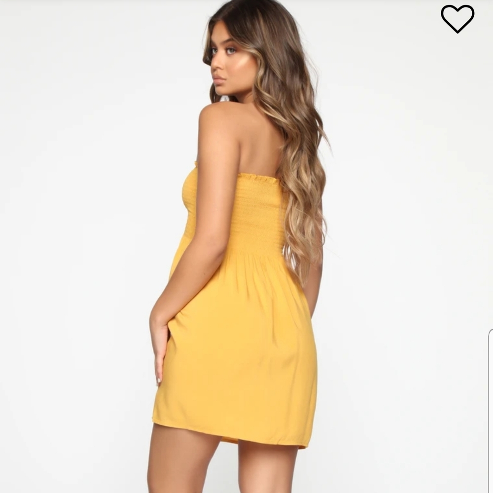 Mini Dress - color-mustard - Picture 3 of 3